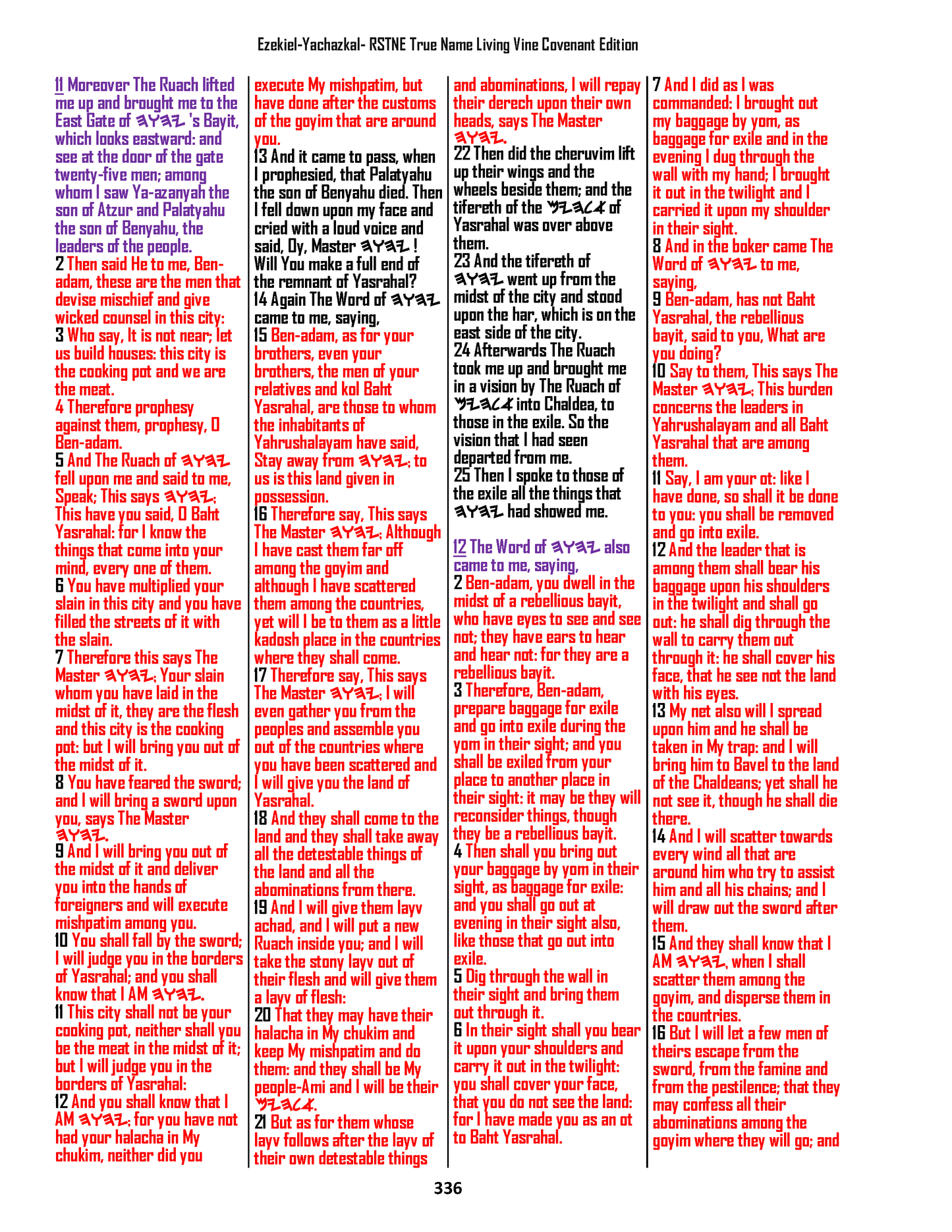 Restoration Scriptures True Name Living Vine Covenant Version Gen-Rev Hardcover-Multicolor LARGER PRINT